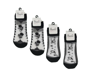 برچسب جوراب قایقی گلدار